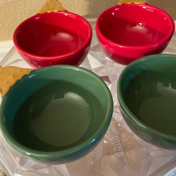 Department 56 Green and Red Christmas Ornament Stoneware Snack Bowls - Picture 13 of 16